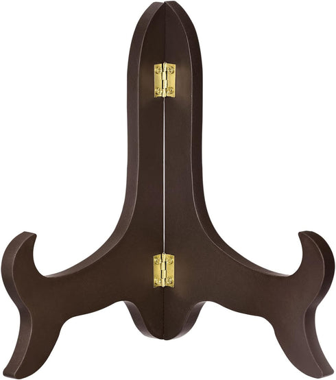 uxcell 10" Easel Plate Holder, Wooden Folding Display Stand Brown for Decorative Picture Frame...