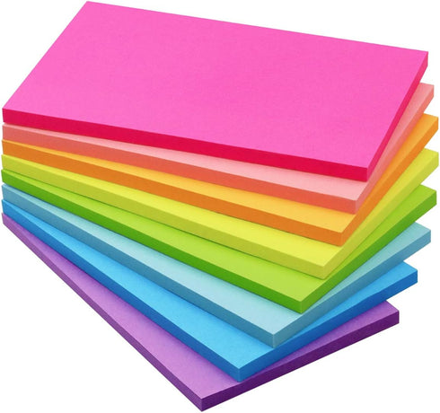 Sticky Notes 3x5 inch Bright Colors Self-Stick Pads 8 Pads/Pack 50 Sheets/Pad Total 400 Sheets...