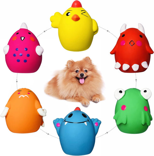 Squeaky Dog Toys for Small Dogs and Medium Breeds, Puppy Small Dog Toys Squeaky Dog Balls 6pcs (2.0 * 2.0 * 2.7inch, for Mini, Small, Medium Breed...