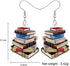 BONSNY Dangle Novelty Funny Teacher Book Pencil Earrings Acrylic Back to School Jewelry For Women Gifts Charms...