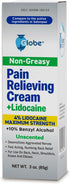 Globe Pain Relieving Cream Plus 4% Lidocaine, Fast Acting, Numbing Relief, Unscented, Compare to The Brand Name Lidocaine Plus Pain Relieving Crea...