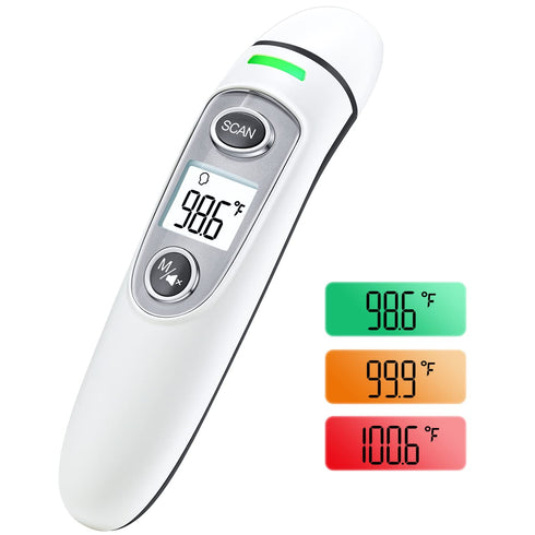 Forehead Thermometer for Adults, Digital Infrared Thermometer for Baby and Kids, Touchless Thermometer for Fever with LCD Screen, Fever Alarm, Mem...