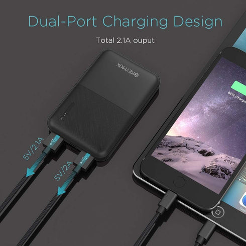 Keymox 5000mAh Portable Charger, One of The Smallest and Lightest 5000mAh Power Bank, Ultra-Compact Battery Pack, Compatible with iPhone, Samsung,...