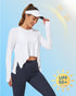 G4Free Women's Long Sleeve Workout Shirts UPF 50+ Sun Protection Crop Tops Lightweight Quick Dry Rash Guard Shirt (White,XL)...