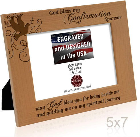 KATE POSH - God Bless My Confirmation Sponsor - May God Bless You for Being Beside me and Guiding me on My Spiritual Journey - Picture Frame (5x7 ...