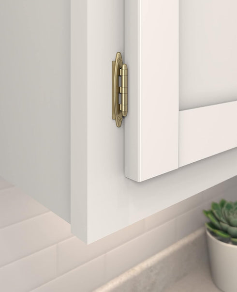 Amerock BPR3417BBZ | Cabinet Hinge| 3/8 in (10 mm) Inset Non-Self Closing Face Mount | Golden Champagne | Kitchen Cabinet Door Hinge | 1 Pair/2 Pa...