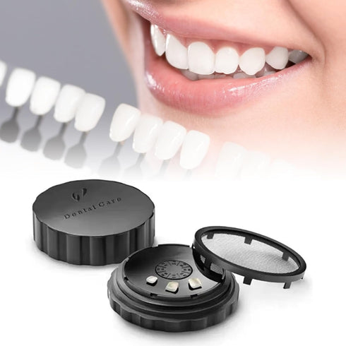 Denture Case,Dental All-Ceramic Veneer Processing Box, Denture Veneer Processing Box Round Shape Reusable Black Denture Storage Box with Spare Pad...