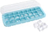 Ice Cube Tray, Soft Silicone Ice Tray with PP Lid, Flexible Ice Cube Trays for Freezer (24 Cubes, Blue)...