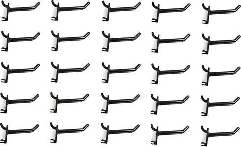 JSP Manufacturing 2" Plastic Pegboard Hooks Garage/Tools/Storage/Organization/Jewelry/Craft (25, Black)...