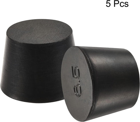 MECCANIXITY Rubber Tapered Plug 27mm to 34mm Solid Test Tubes Bungs Stopper Black for Lab Home 5 Pieces...
