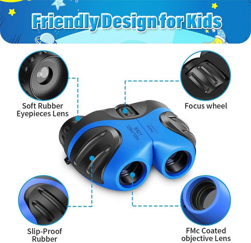 Perfect Binoculars for Kids, VNVDFLM Compact Waterproof Binoculars for Teens Boys Girls Birthday, Outdoor Telescope Toys for Boys Age 3-12 to Bird...