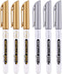 6Pc Gold Silver Epoxy Resin Drawing Pen Gold Leafing Point Pen Marker Acrylic Paint Highlights Metallic Permanent Marker Silicone Molds epoxy resi...