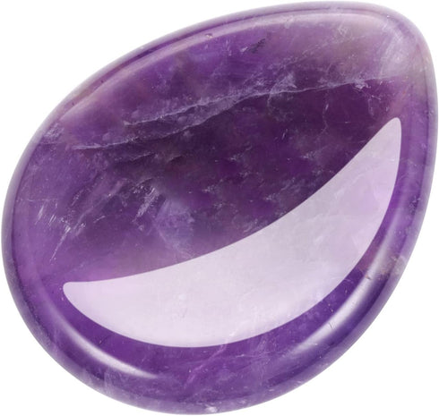 CrystalTears Amethyst Crystal Worry Stone Thumble Polished Healing Crystals Pocket Palm Stone Thumb Worry Stones for Anxiety Stress Relief Crystal...