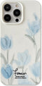 Artistic Blue Tulip Flower Soft Designed for iPhone Case (Beige,iPhone 14 Pro Max)...