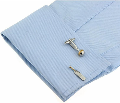 3D Cricket Set Cufflinks Ball and Bat Cuff Links...