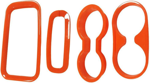 E-cowlboy 4PCS Interior Accessories Decoration Kit - Cover Trim & Holder Trim for Jeep Wrangler JK JKU 2011-2018 4-Door (Orange)...