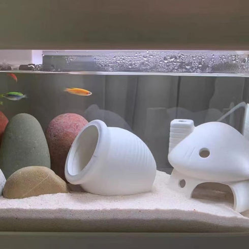 Fish Tank Decor Mushroom House Aquarium Decorations, Betta Bed Fish Tank Caves/Shrimp Cave/Toad House for Shrimp Betta Goldfish and Reptiles Rest ...