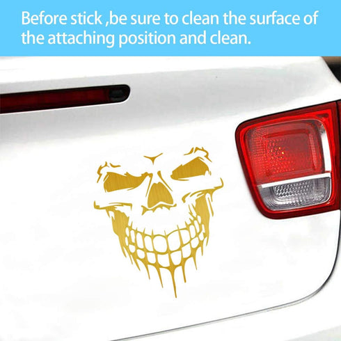 Skull Stickers and Decals for Car Windows Doors, 3D Reflective Waterproof Skull Decals for Cars Trucks (Golden)...