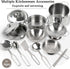 Mini Kids Stainless Steel Cookware Kitchen Cooking Toys Pretend Utensils with Cookware Play Pots and Pans Playset ,Cooking Utensils Pot Rack Organ...