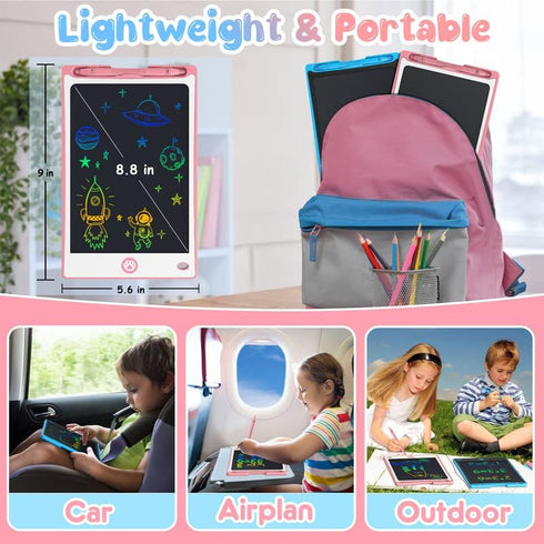 Hockvill LCD Writing Tablet for Kids 8.8 Inch, Toys for Girls Boys Drawing Pad for 3 4 5 6 7 Year Old Kid, Toddler Magnetic Doodle Board Travel Es...