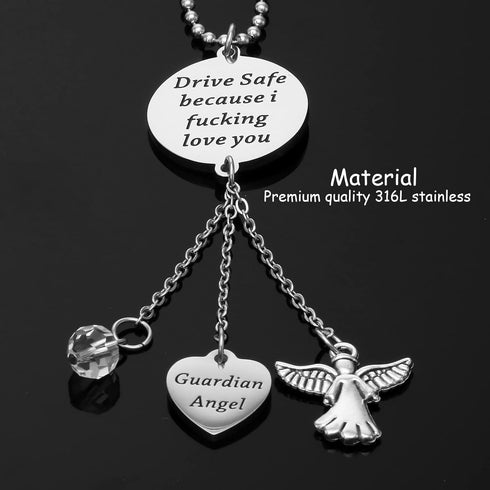 Guardian Angel Rearview Mirror New Car Mirror Charms Guardian Angel Car Charm Window Hanging Ornament Car Interior Rearview Mirror Pendant...