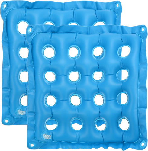 PATIKIL Inflatable Seat Cushion, 2 Pack Portable Air Seat Chair Cushions Breathable PVC Square Seat Pad for Home Wheelchairs Office Chairs, Blue...