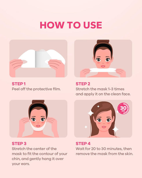 FairyFace V Line Shaping Face Masks (7 Count), Double Chin Reducer, Lifting Hydrogel Collagen Mask with Aloe Vera and Seaweed, Anti-Aging and Anti...