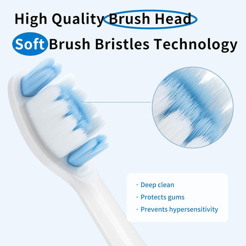 Replacement Toothbrush Heads Compatible with Philips Sonicare, 9 Pcs Professional Electric Toothbrush Heads & 1 Pcs Ertra Tooth Cleaning Heads, So...