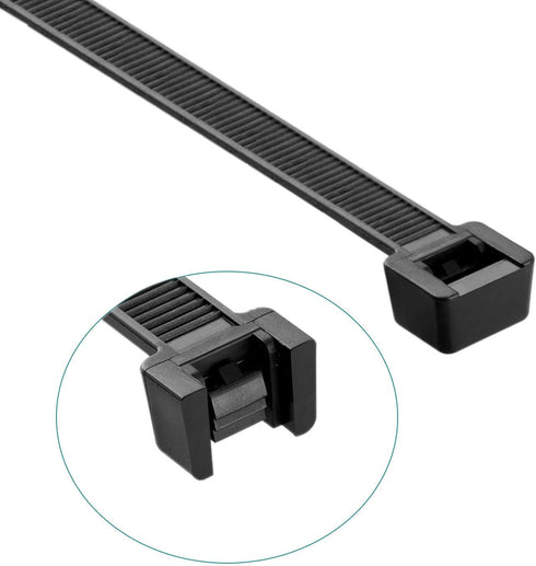 Superun Heavy Duty Zip Ties 8 Inch, 50 Lbs Tensile Strength Selflocking Wire Ties (Industrial Grade Cable Ties) Pack of 100 Black...