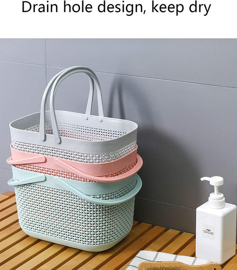 UUJOLY Plastic Organizer Storage Baskets with Handles, Shower Caddy Bins Organizer for Bathroom and kitchen (Blue)...