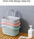 UUJOLY Plastic Organizer Storage Baskets with Handles, Shower Caddy Bins Organizer for Bathroom and kitchen (Blue)...