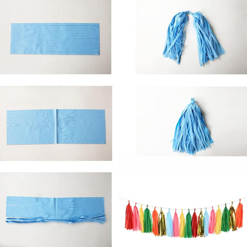35 PCS Green Orange Gold Mylar Tassel Garland Tissue Paper Tassels Banner DIY Kit Baby Shower Fiesta Bachelorette Party Decorations...