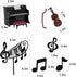Music Cake Toppers Piano Violin Cake Decorations Set with Piano Violin Musical score Note for Music Piano Violin Themed Birthday Party (Piano Viol...