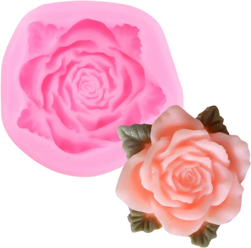 Flower Silicone Molds 3D Rose Flower Fondant Silicone Molds For Cake Decorating Cupcake Topper Candy Chocolate Gum Paste Polymer Clay...