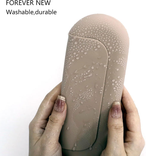 Silicone Makeup Bag Travel Size Toiletries Makeup Brush Holder Travel Cosmetic Bag Makeup Travel Essentials Portable Upgrade with Anti-Fall Out Ma...