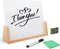 Desktop Glass Whiteboard with Wood Base, Small Whiteboard Glass Dry Erase Board Mini Whiteboard Portable Desk Whiteboard for Home, Office, 6.9x5.8...