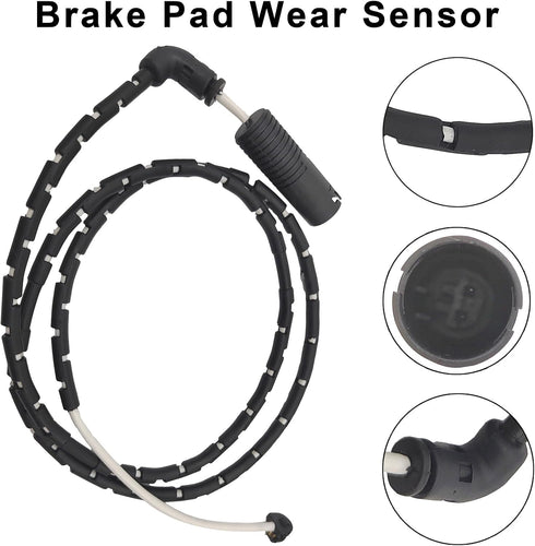 Brake Pad Wear Sensor Front & Rear Wheel | Compatible for BMW X3 E83 2004 2005 2006 2007 2008 2009 2010 | Replacement # 34353411756, 34353411757...