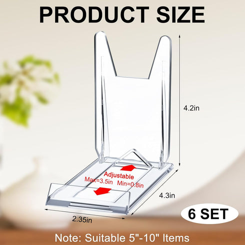 6 Packs Adjustable Purse Display Stand Clear Acrylic Handbag Stand Holder for Wallet Purses Handbag Bag Jewelry Display Organizer for Party Weddin...