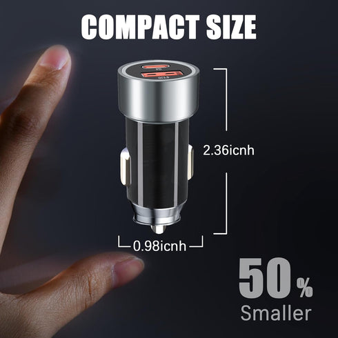 USB C Car Charger,PD30W & OC3.0 Fast Charging Cigarette Lighter,Mini Cigarette Lighter Adapter for iPhone 15/14/13/12 Pro Max XR,iPad,Samsung,Pixe...