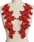 1 Pair Rhinestones Lace Applique Accessories Handsewing Glass Beads Stones Trim Patches for DIY Girl Wedding Dress Decorations (Red)...