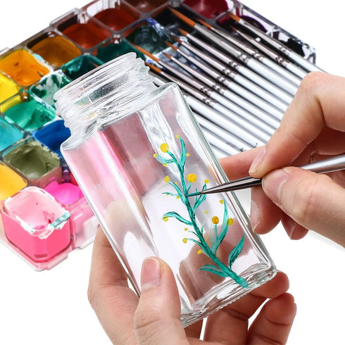 Transon Fine Detail Paint Brush Set 15pcs for Miniature Models Craft Painting Body Painting with Acrylic Gouache Watercolor Tempera and Oil Paint...