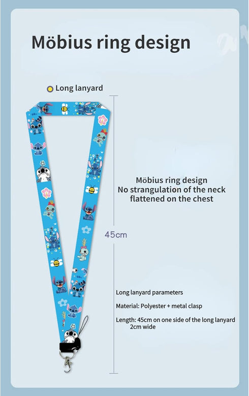 AOLDHYY NUIGUBF Suitable for Stitch lanyards, Removable Stitch Lanyard Card Holders, ID Cards, Keys, Tickets, Office Supplies, Bus Cards Stitch la...