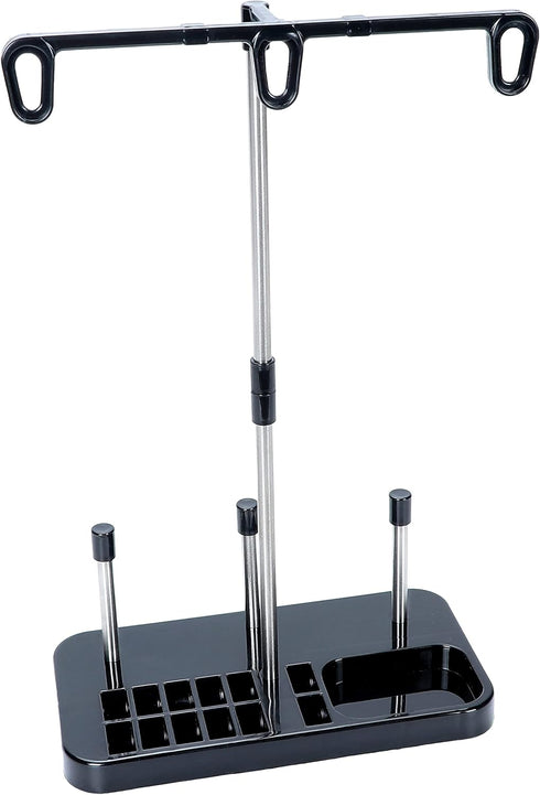 Light Weight Thread Stand - 3 Spools Holder for Domestic (Home-Base) Embroidery and Sewing Machines - Four Colors for Choices - Black...