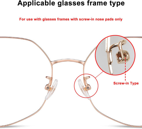 Eyeglasses Nose Pads, Upgraded Soft Silicone Air Chamber Eyeglass Nose Pads, 6 Pairs of Screw-in 15mm Glasses Nose Pad Set with Screws and Micro S...