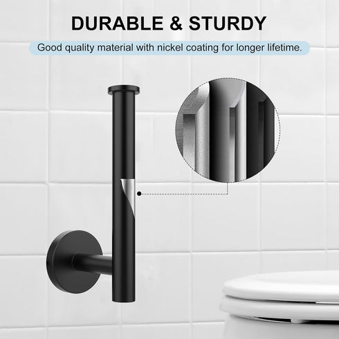 SetSail Bathroom Hardware Set, Matte Black 304 Stainless Steel Bathroom Accessories Set Includes Towel Holder and Toilet Paper Holder, Drill Hole...