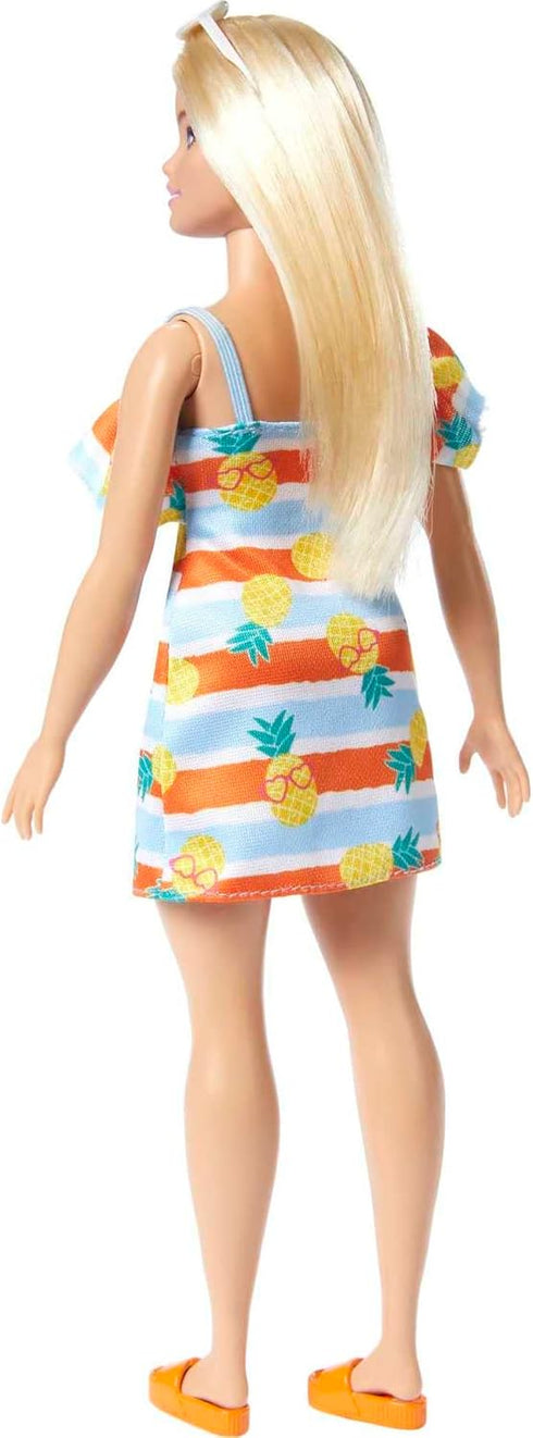 Barbie Loves the Ocean Doll, Blonde with Floral Sundress and Accessories, Doll and Clothes Made from Recycled Plastics...