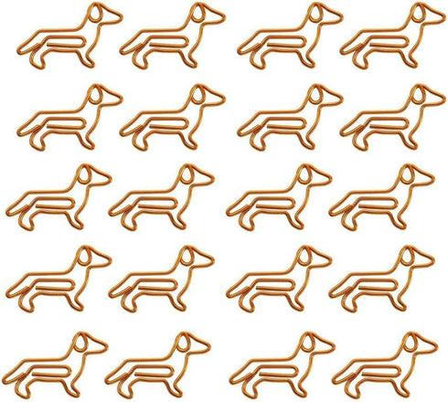 20 Pcs Dachshund Shaped Paper Clips Animal Bookmarks Clips, Cute Orange Dachshund Paperclips Bookmarks Planner Clips, Office Supplies Binder and P...