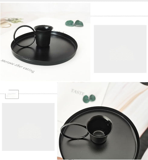 2 Pcs 4 Inch Black Iron Candle Holder for Taper Candles, Dinning,Wedding and Party Decoration (2, Black)...