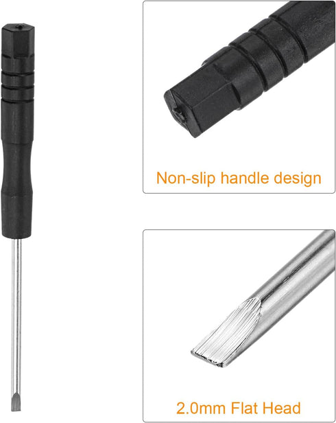 uxcell Mini Slotted Screwdriver, 2.0mm Flat Head for Watch Eyeglasses Electronics Repair, 10 Pcs...
