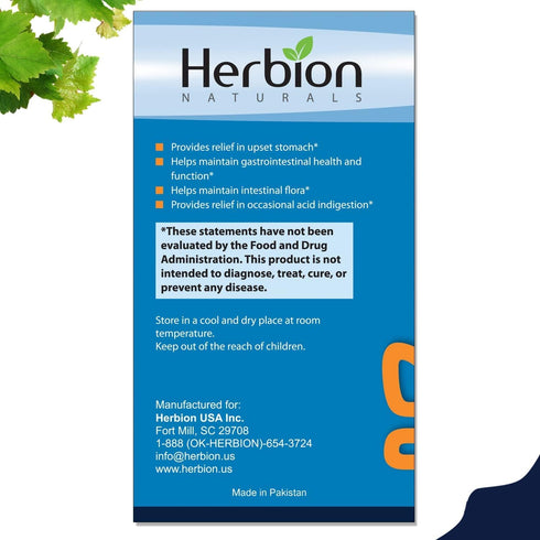 Herbion Naturals Gastro-intestinal Support Herbal Blend for Upset Stomach Relief, Gastrointestinal Health and Function, Occasional Acid Indigestio...